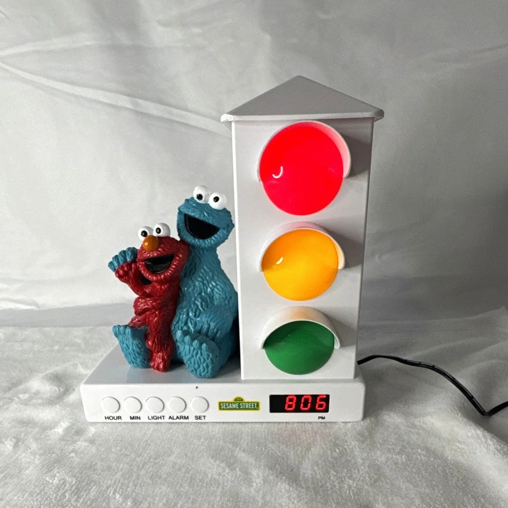 Sesame Street Elmo & Cookie Monster Traffic Light Digital Alarm Night Light